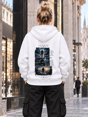 LUNØIR Studio Sweatshirt 'Only You Know the Fight' in Wit