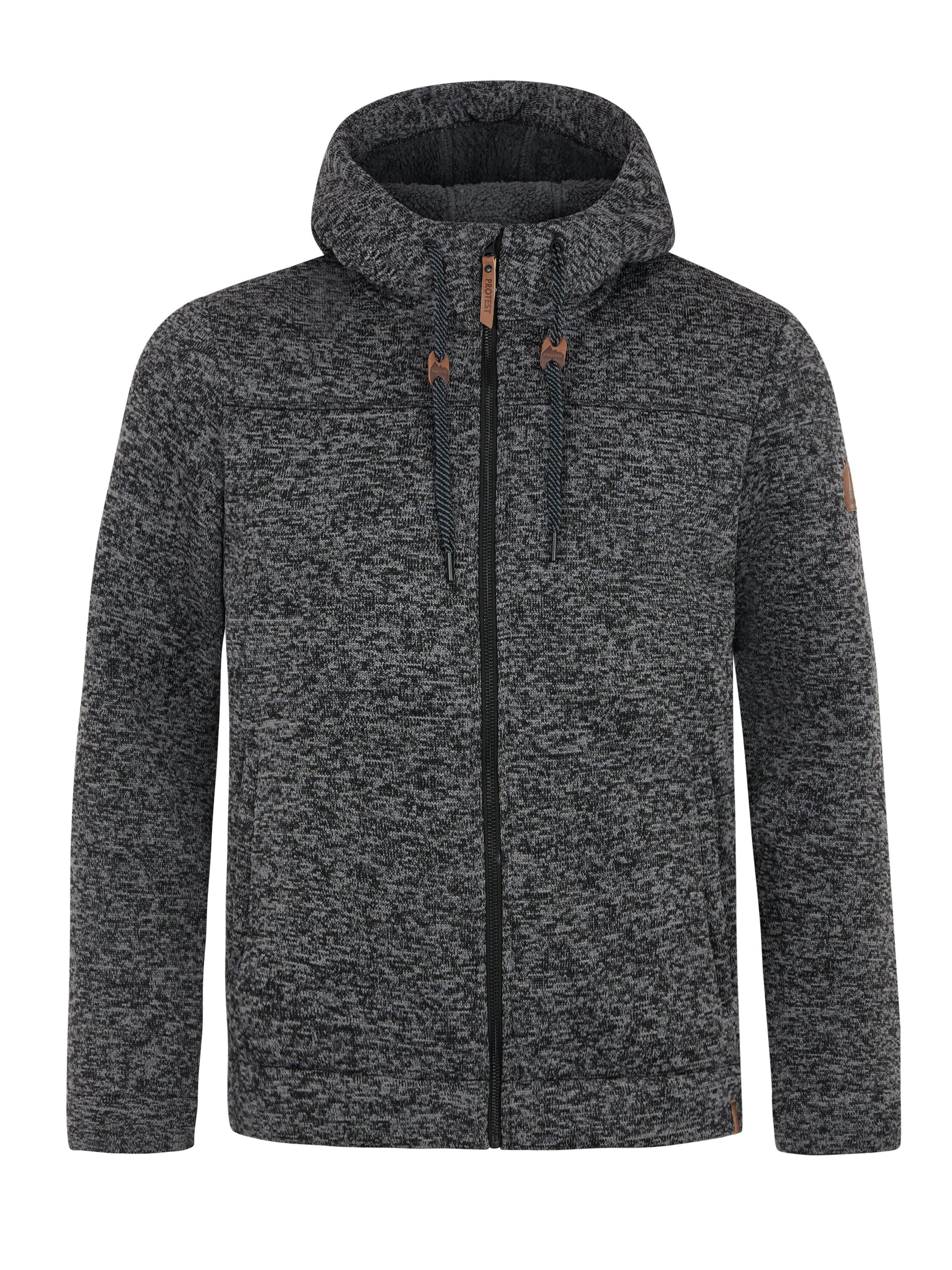 PROTEST Sweatvest 'PRTMUS' in Zwart: voorkant