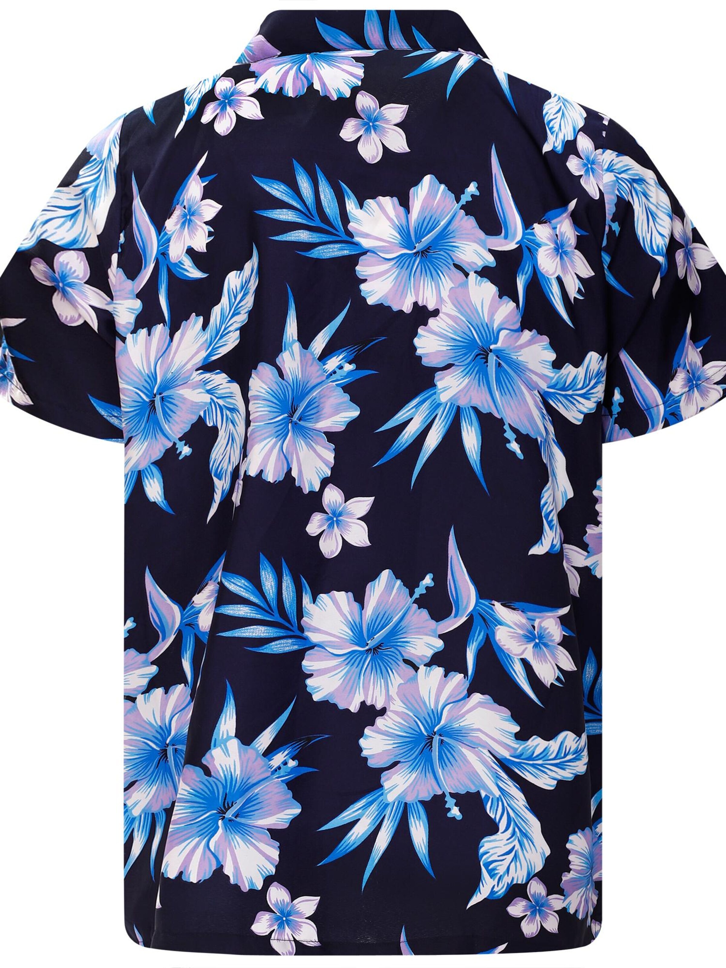 Maglietta 'Mono Flowers' di King Kameha in blu