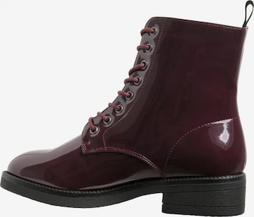 Urban Classics - Botines con cordones en rojo: frente