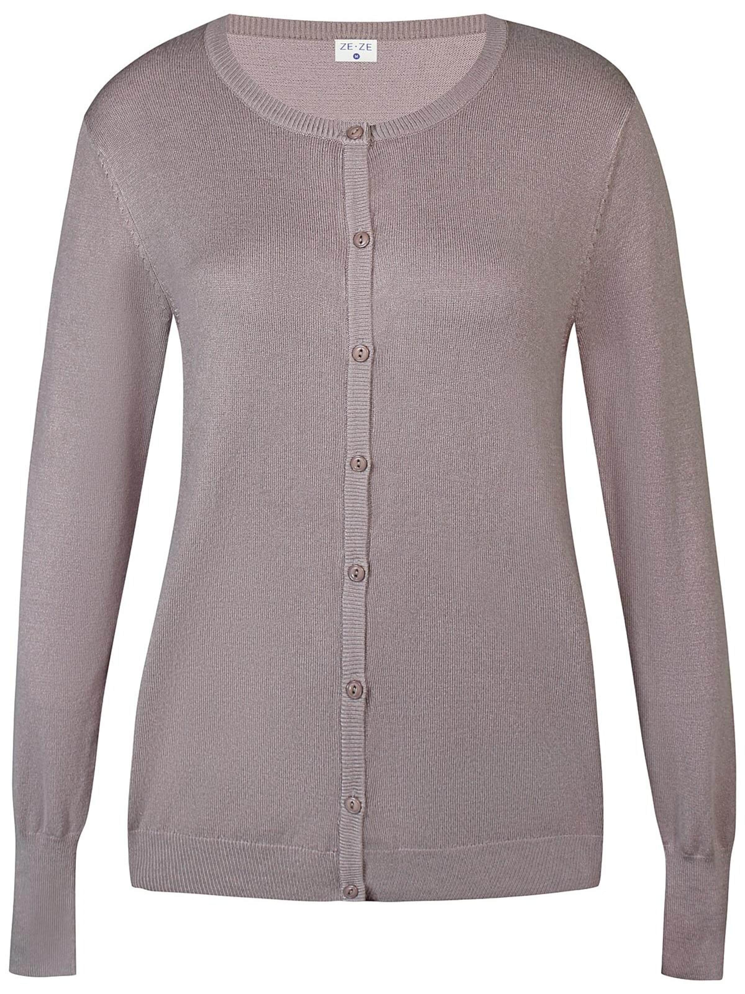 ze-ze Gebreid vest 'Norma 106' in Beige: voorkant