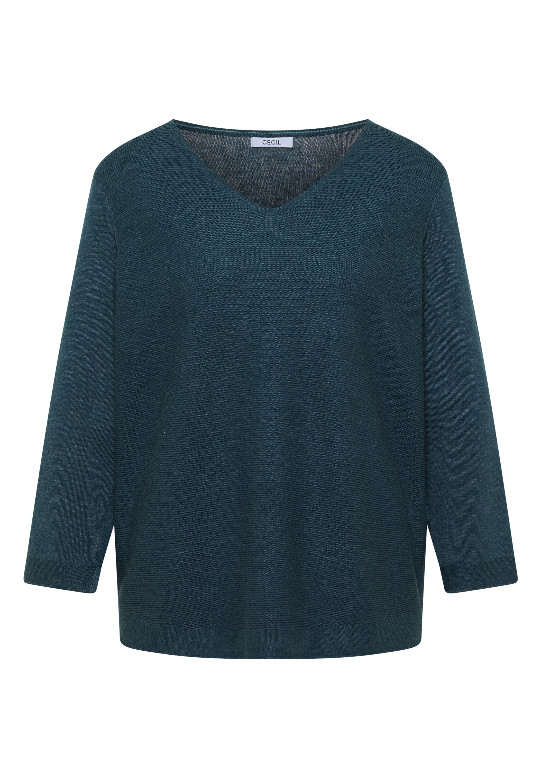 CECIL 3/4-Arm Pullover mit V-Neck und Strukturfront in XXXL in grau, Produktansicht