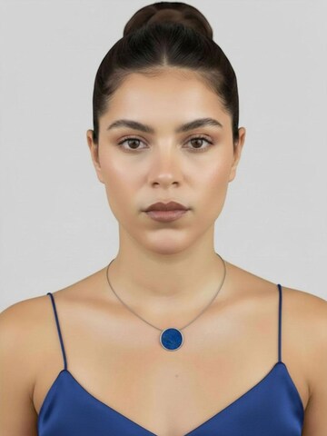 Sergio Engel Lánc 'Patina Kette 04 Minimalistische Seil-Kette mit farbigem Anhänger' - kék