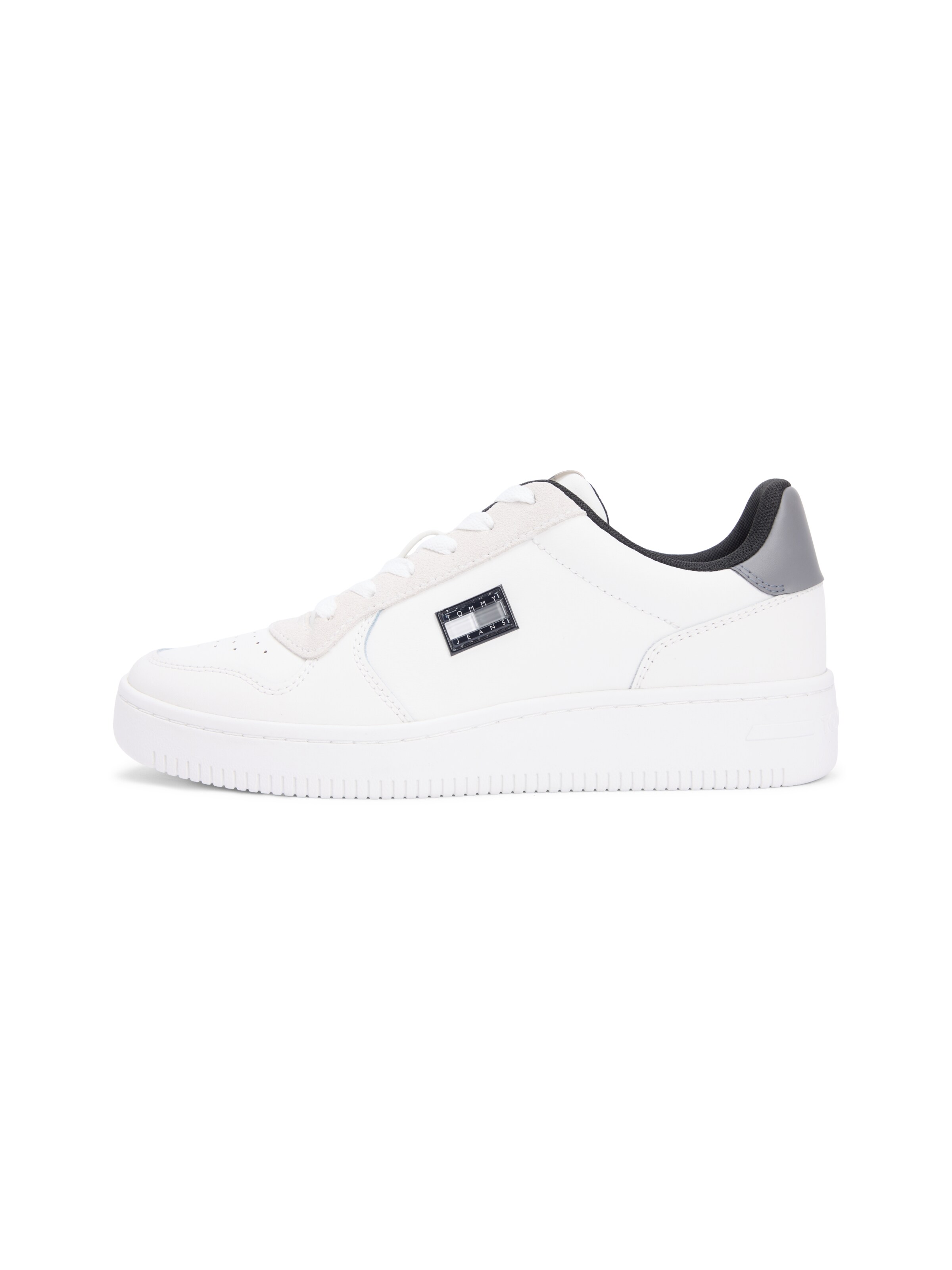 Tommy Jeans Niske tenisice 'RETRO BASKET' veličine 40 u siva / bijela / vuneno bijela, Pregled proizvoda