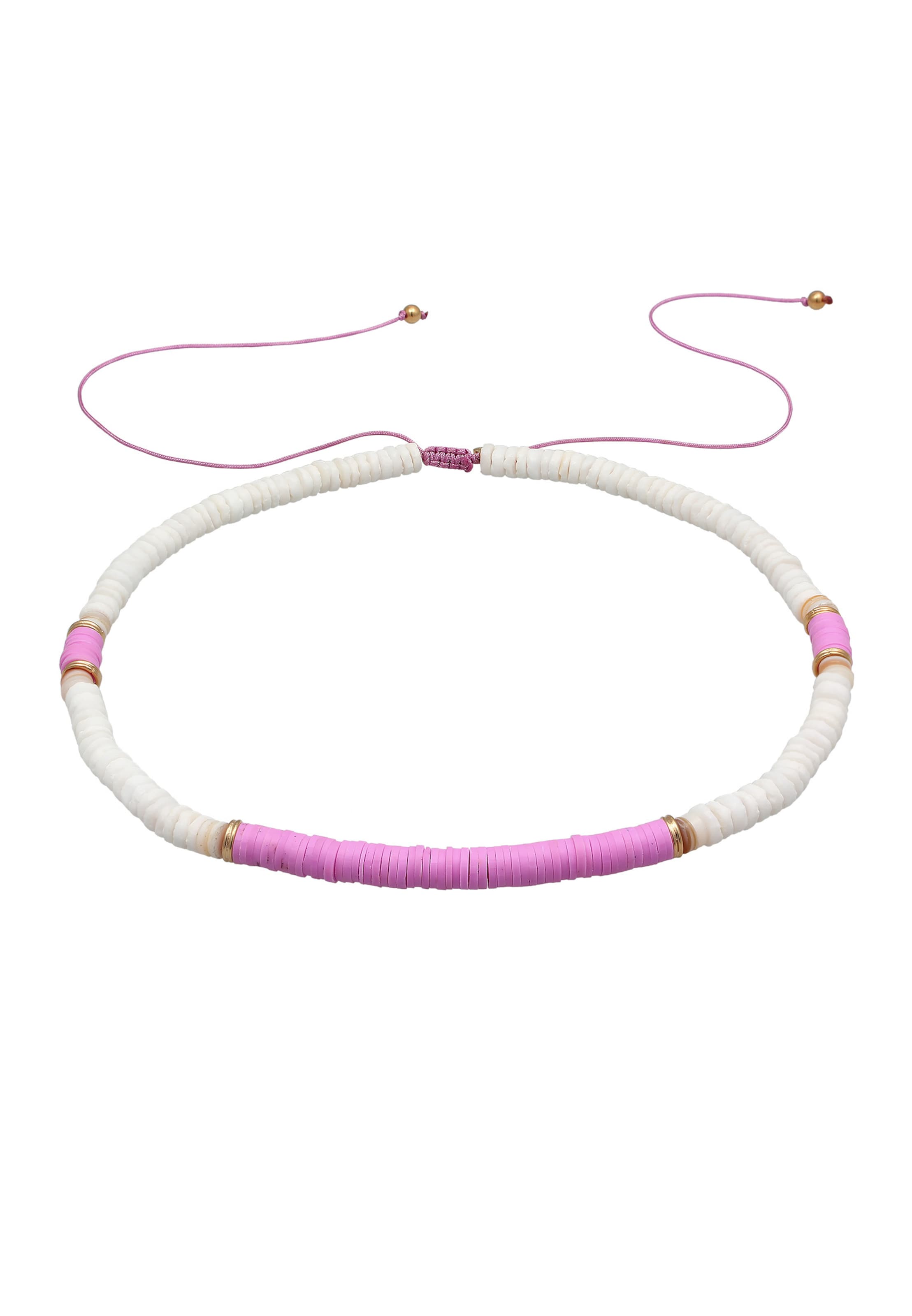 ELLI Necklace 'Heishi' in White: front