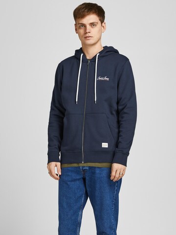 JACK & JONES Sweat jacket 'Tons' in Blue: front