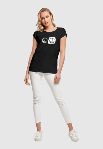 T-shirt 'Peace - Double Peace Black  Extended Shoulder' Merchcode en noir