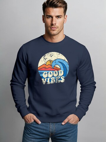 Neverless Sweatshirt 'Good Vibes'‌‌‌‌‌‌ in Blau