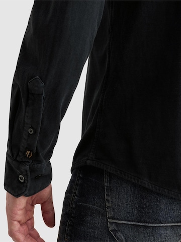 PME Legend Regular fit Overhemd 'Shirt with garment-dye wash and chest pocket' in Blauw