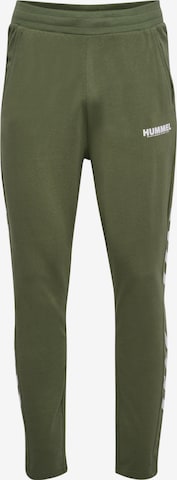 Hummel Tapered Workout Pants in Green: front