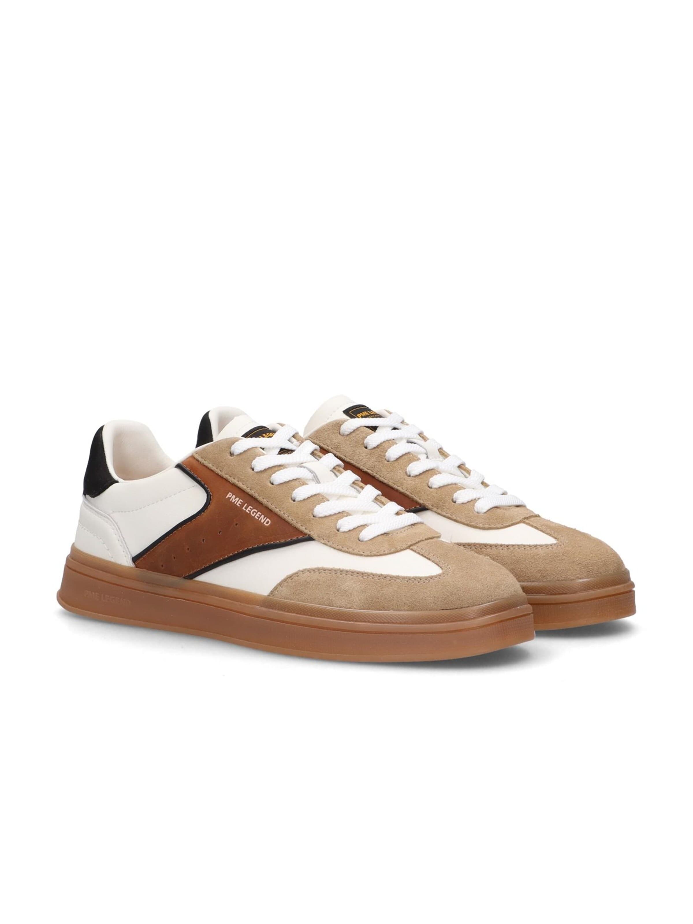 PME Legend Låg sneaker 'Hauler sneaker in leather and suede' i vit