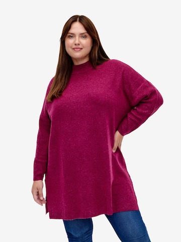 Zizzi Pullover 'Sunny' in Pink: predná strana