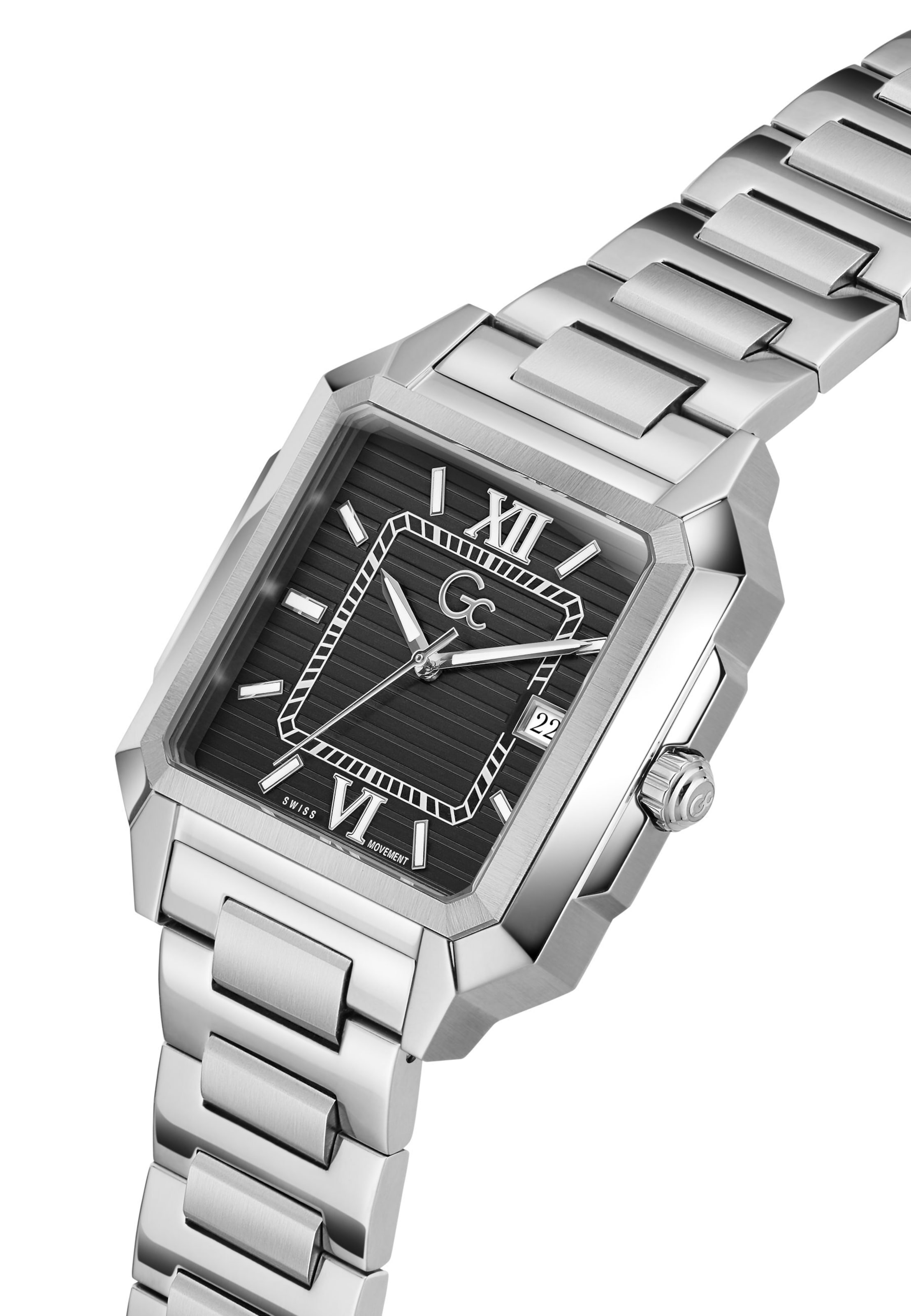 Montre à affichage analogique Gc en argent