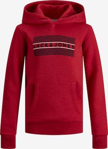 sarkans Jack & Jones Junior Standarta piegriezums Sportisks džemperis: no priekšpuses