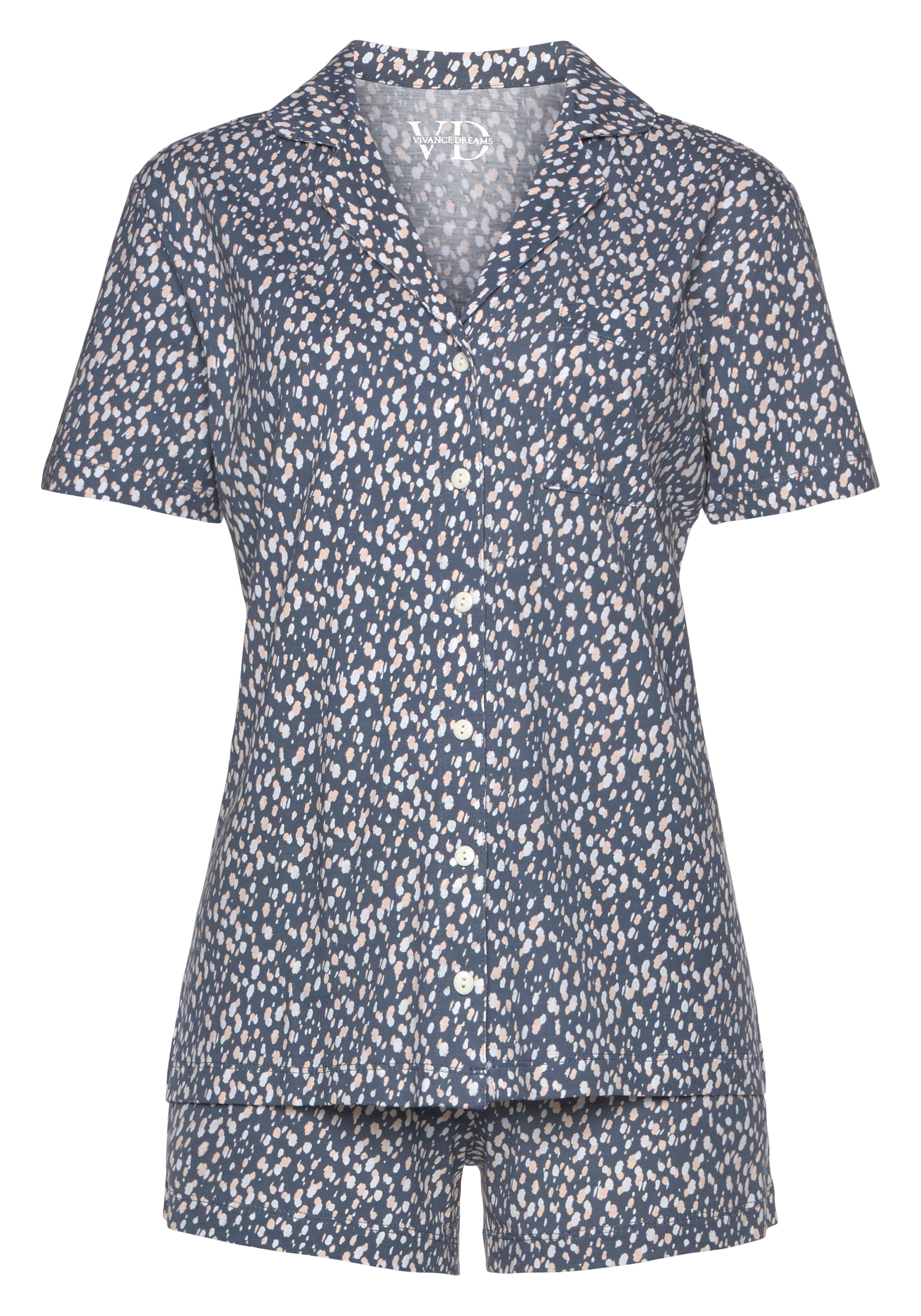 VIVANCE Pyžamo 'Dreams' - kouřově modrá / růže / bílá, Produkt