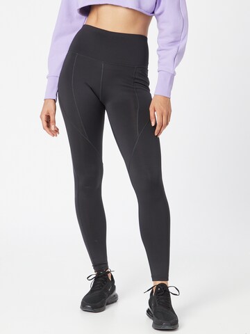 Reebok - Skinny Calças de desporto 'Workout Ready' em preto: frente