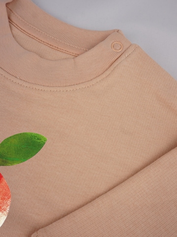 MelaDi Pullover 'Meladi Kinder Baby-Sweater aus Biobaumwolle - Apfel auf Creme Latte'‌ in Beige