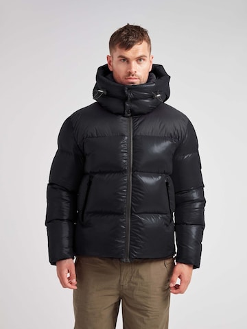 JACK1T Outdoorjas ' Expedition Parka Puffer ' in Zwart: voorkant