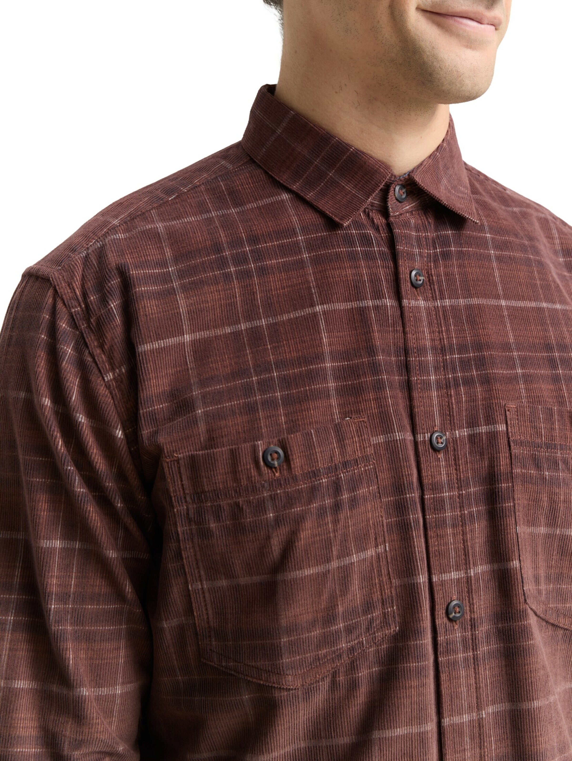 TOM TAILOR Regular fit Overhemd in Bruin