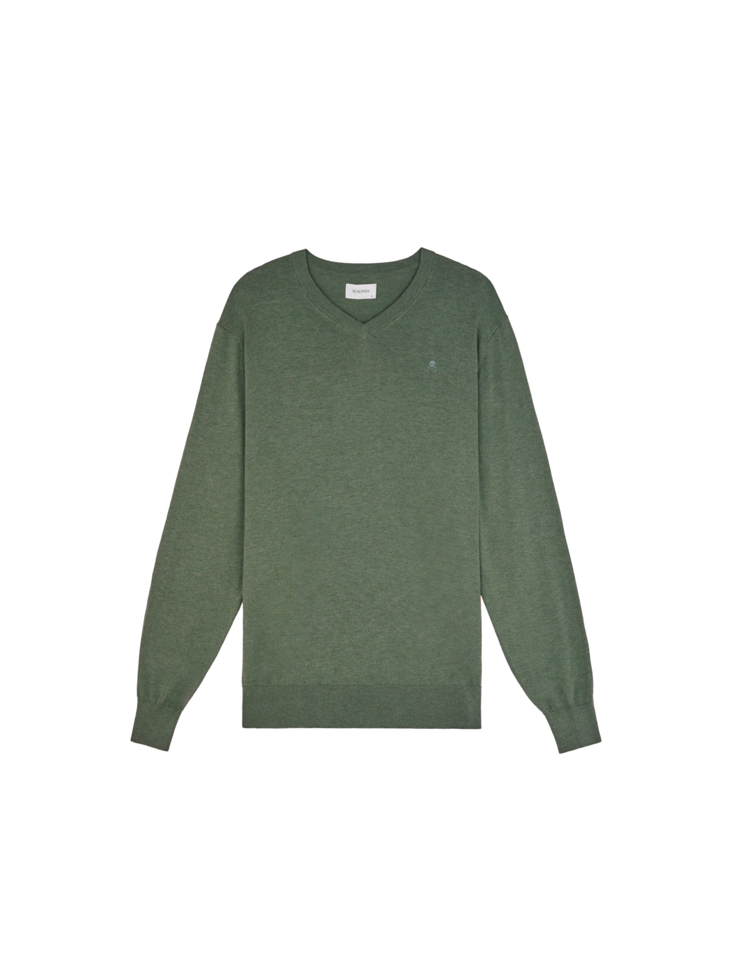 Scalpers Skull V Neck ' ' in Grün: Vorderseite