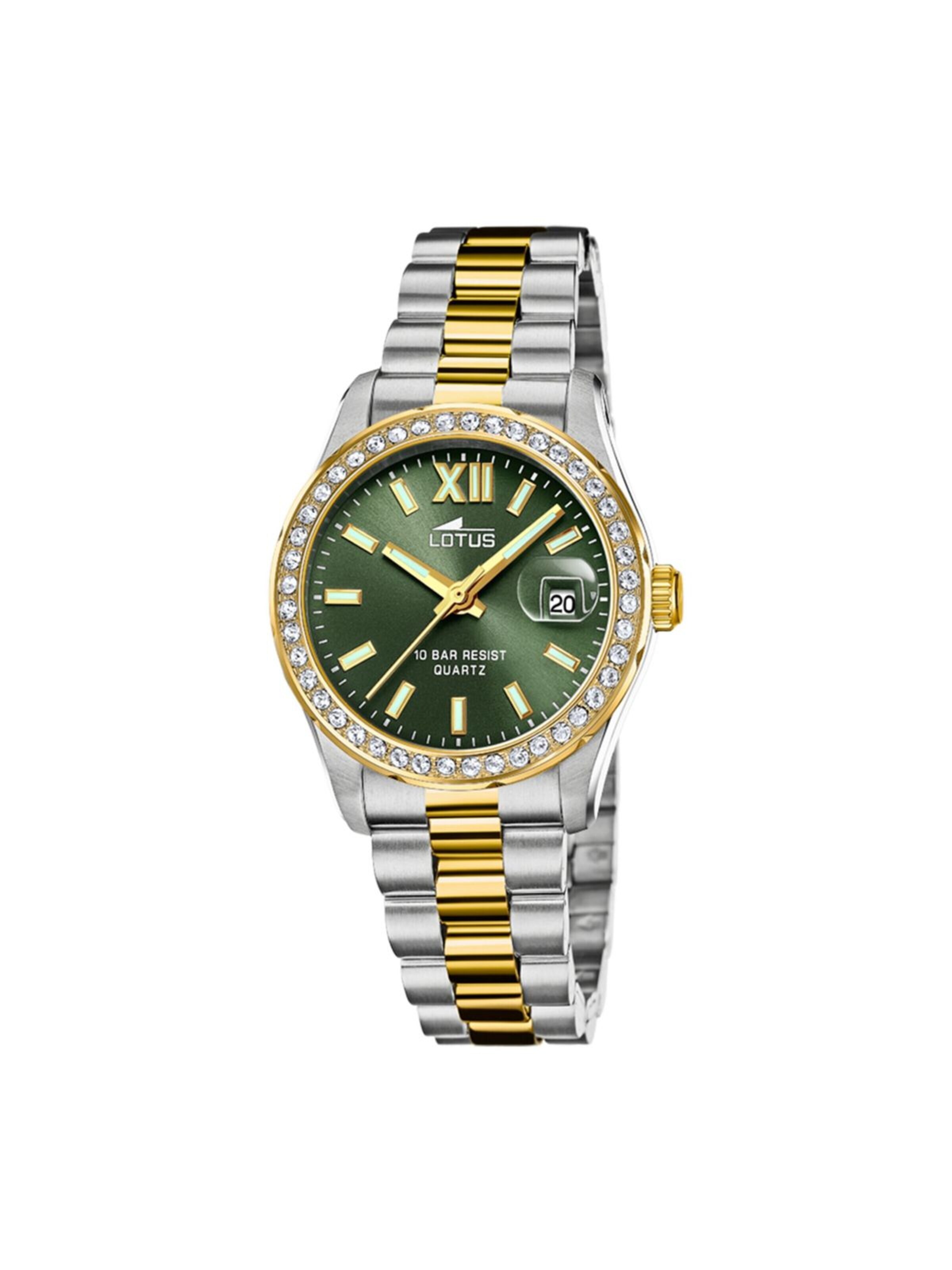 Montre à affichage analogique 'Lotus - Watch Freedom - Quartz watch movement - Watch case width: 32.5 mm' Lotus en vert : devant