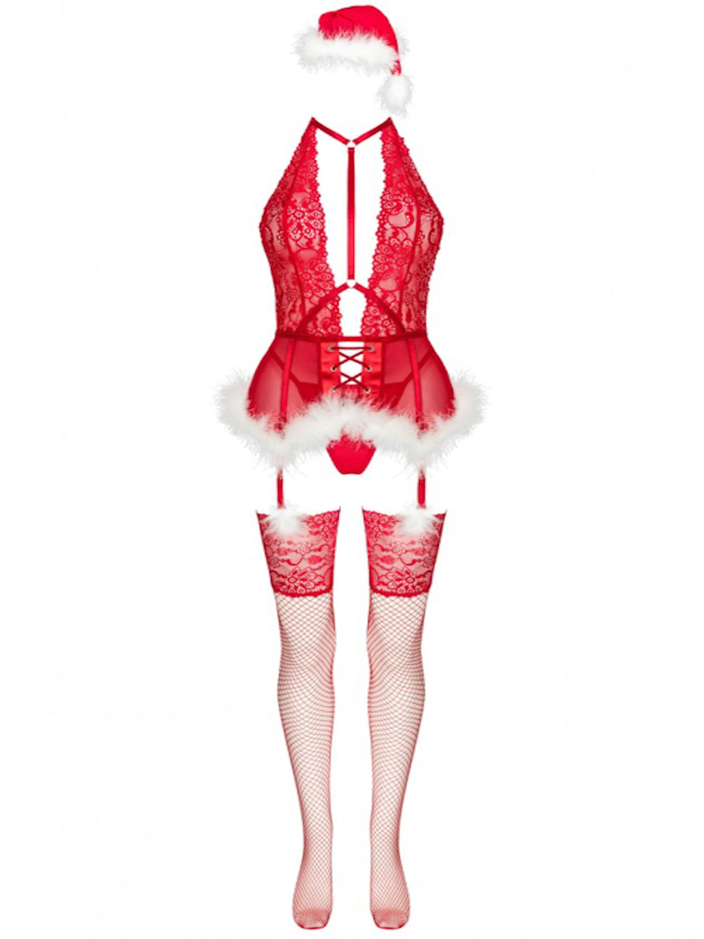 Livco Corsetti Negligée 'Alimena Weihnachts Set'‌‌ in Rot: Vorderseite