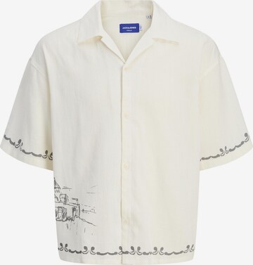 JACK & JONES Comfort fit Button Up Shirt in White: front