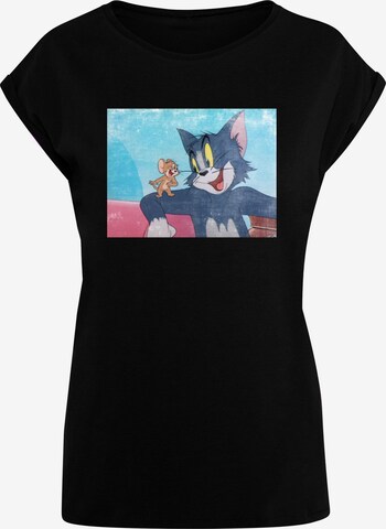 Maglietta 'Tom and Jerry' di ABSOLUTE CULT in nero: frontale