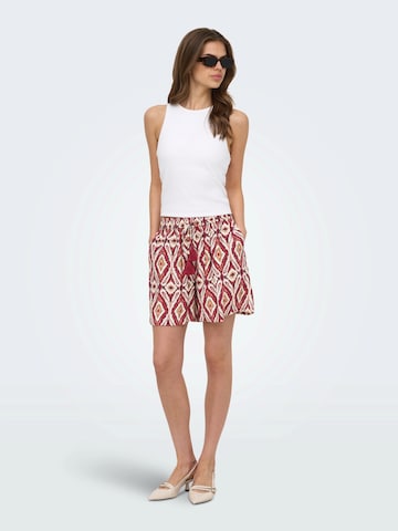 ONLY Regular Trousers 'ONLMIKASI' in Red