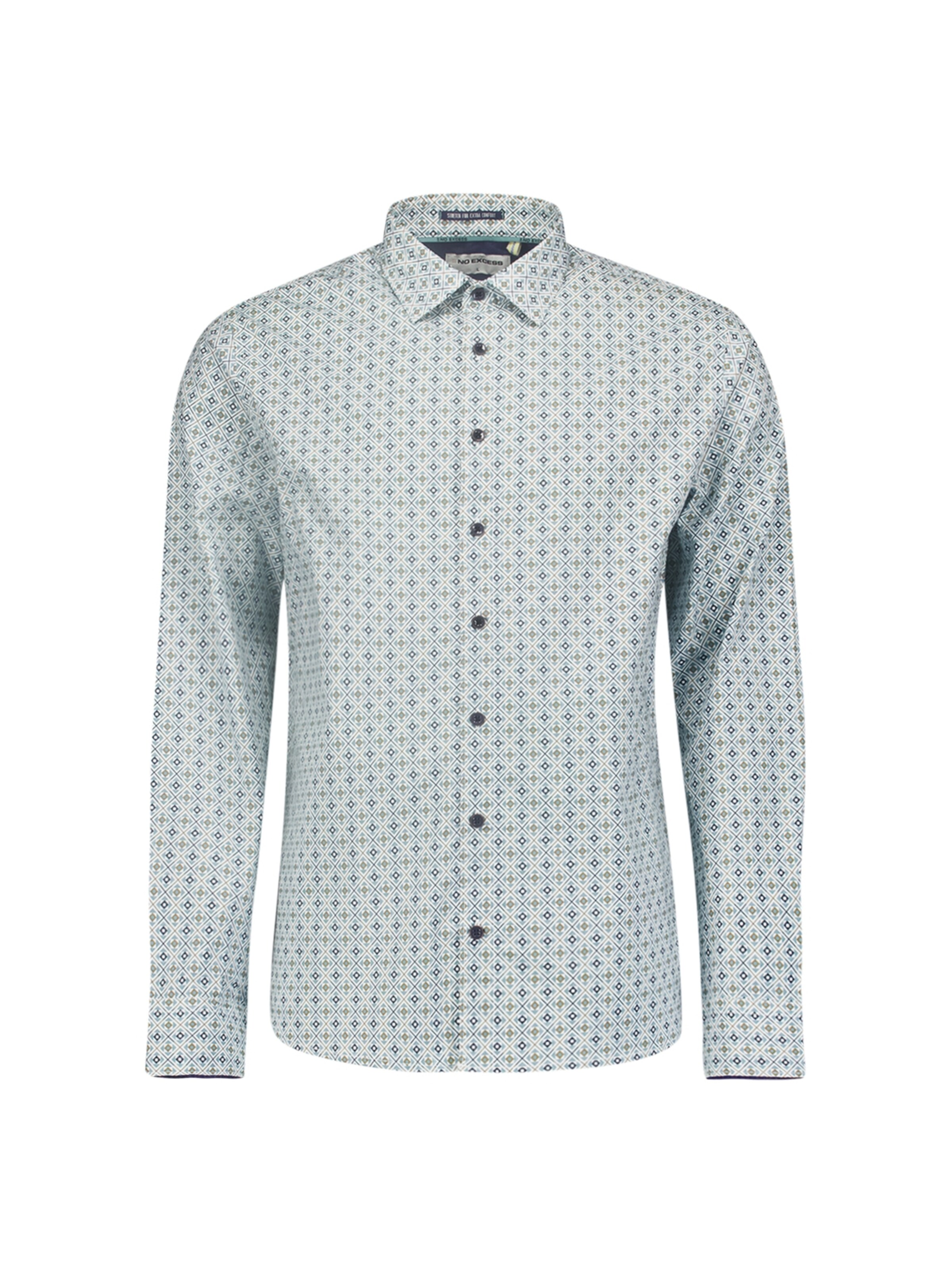 No Excess Regular fit Button Up Shirt in Blue: front