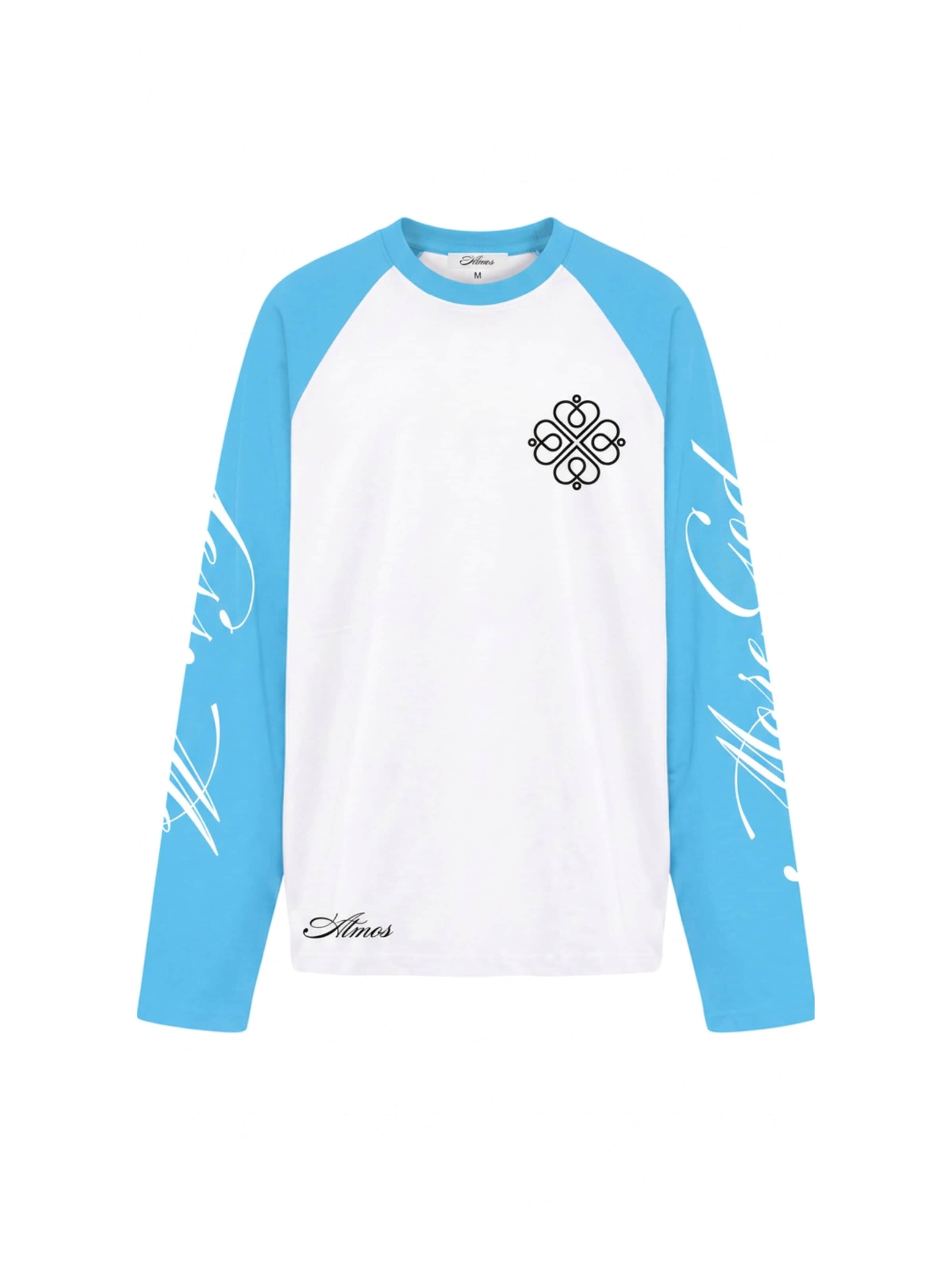 ATMOS Shirt 'More God Less Me' in Blauw: voorkant