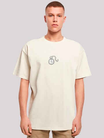 F4NT4STIC Shirt 'Alice im Wunderland Uhr Hase Heroes of Childhood' in Beige: front