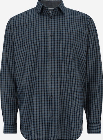 s.Oliver Men Tall Sizes Button Up Shirt in Blue: front