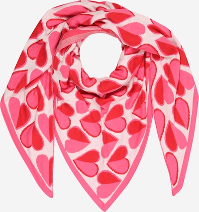Zwillingsherz Tuch 'Halbes Herz' in pastellpink / hellpink / knallrot, Produktansicht