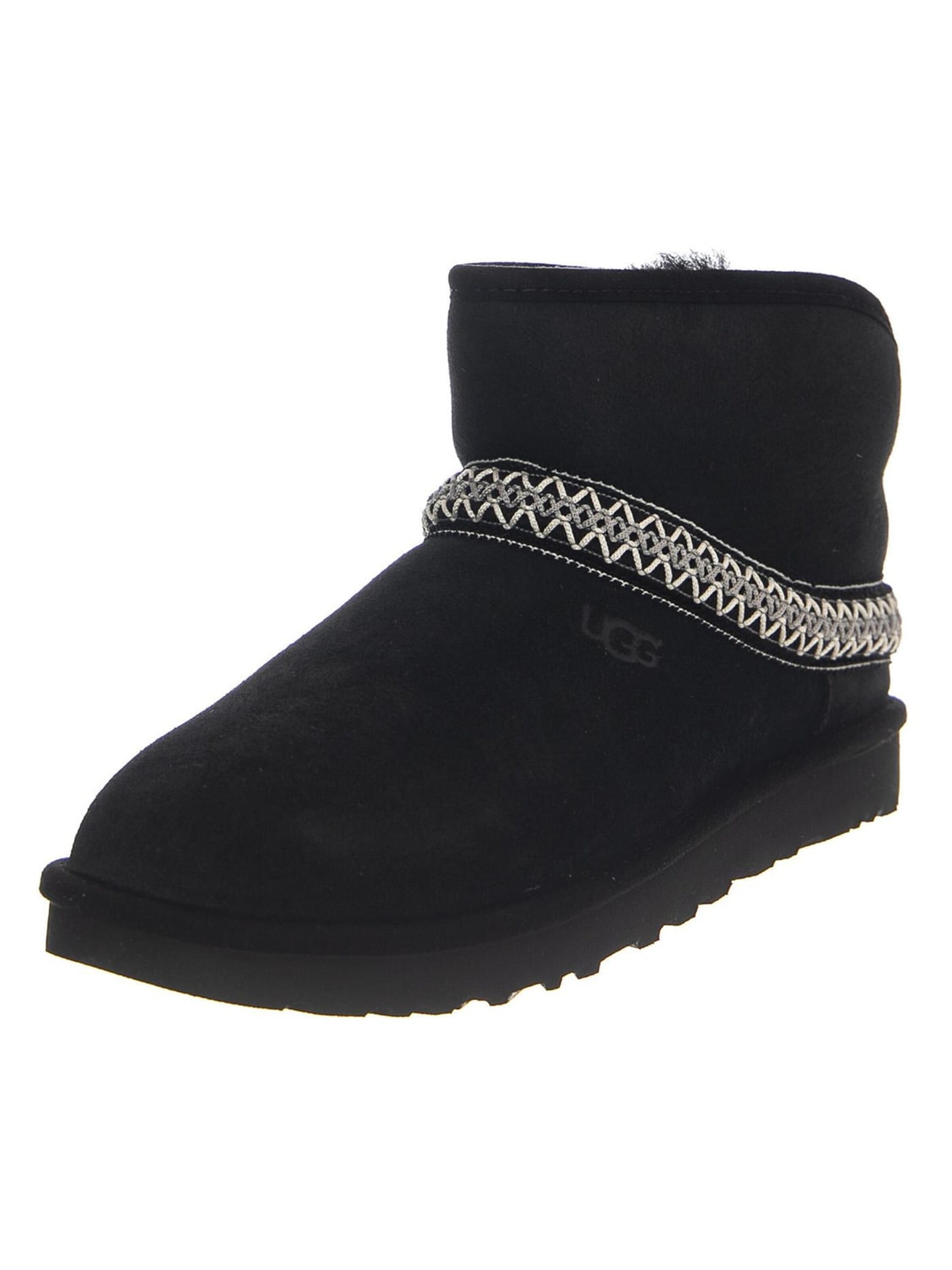 UGG Boot 'W Classic Mini Crescent Black' in Black: front