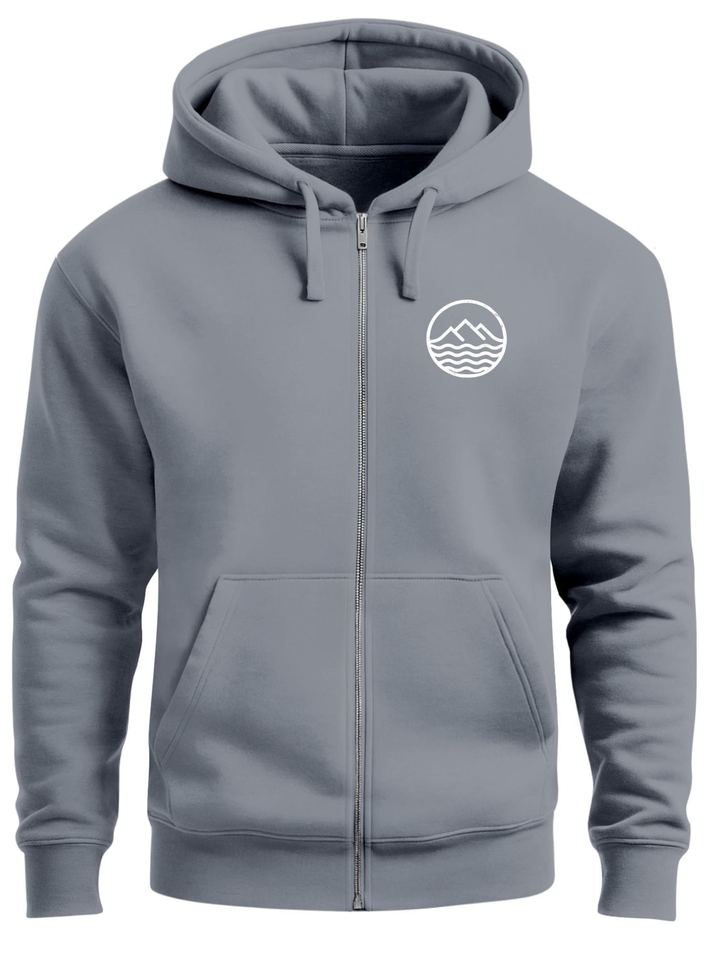 Neverless Sweatjacke 'Mountain'‌‌ in Grau: Vorderseite