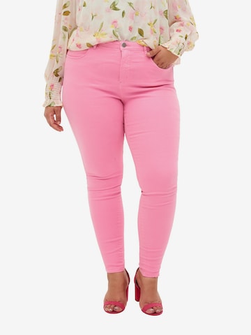 Zizzi Slimfit Jeans 'AMY' in Roze: voorkant