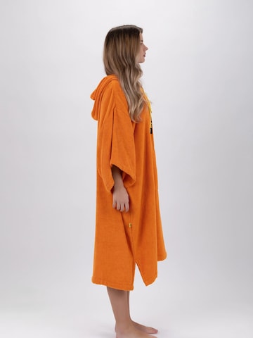 Pacifique Sud Sport-Bademantel 'Poncho Surf - Einheitsgröße - Tencel - Mit Ärmeln' in Orange