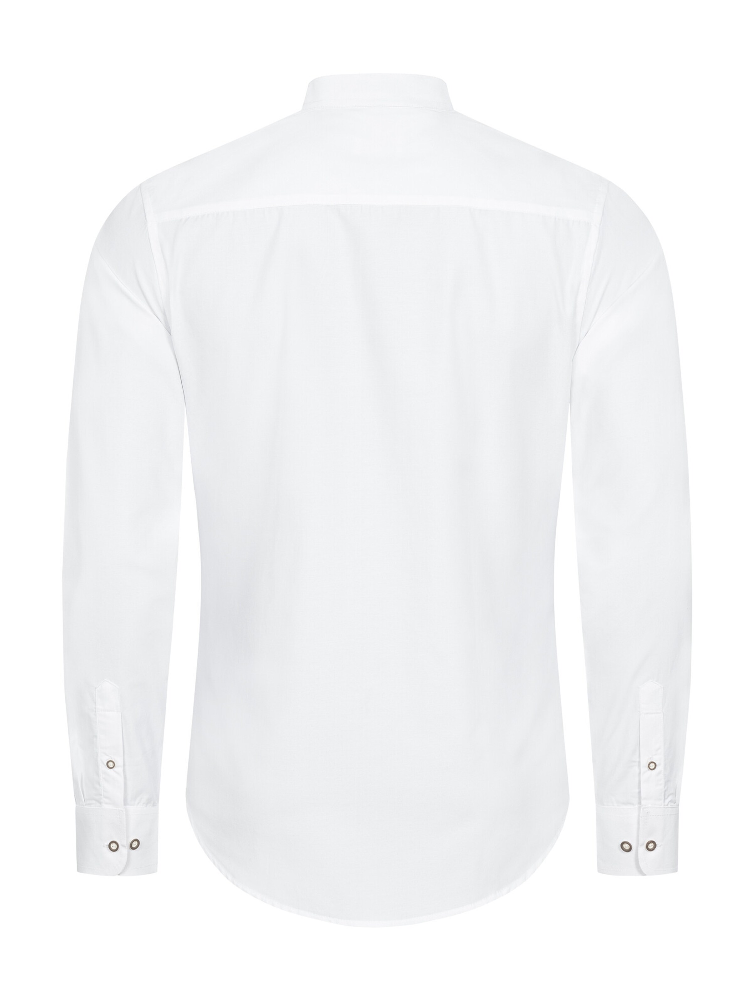 Trachtenhof Nübler Regular Fit Trachtenhemd 'Trachtenhemd langarm Joshua'‌‌‌‌‌‌‌‌‌‌ in Weiß