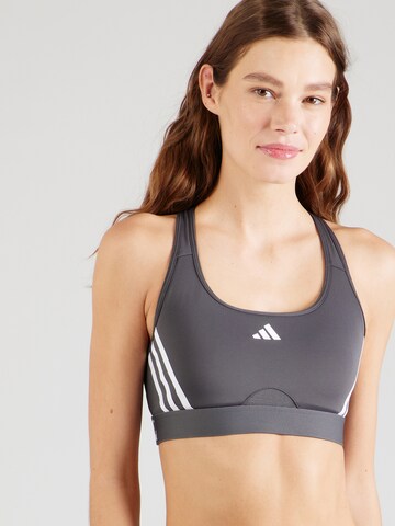 ADIDAS PERFORMANCE Bustier Sports-BH 'POWERREACT' i grå: forside