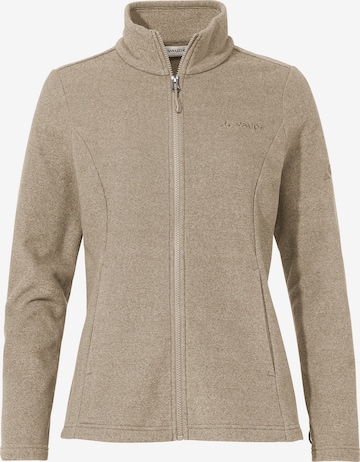 VAUDE Athletic Fleece Jacket in Beige: front