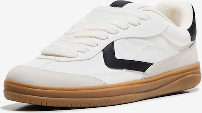 Bershka Matalavartiset tennarit värissä vaaleanharmaa / musta / valkoinen, Tuotenäkymä