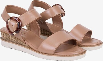 Desa Sandals 'Keilsandalen' in Beige: front