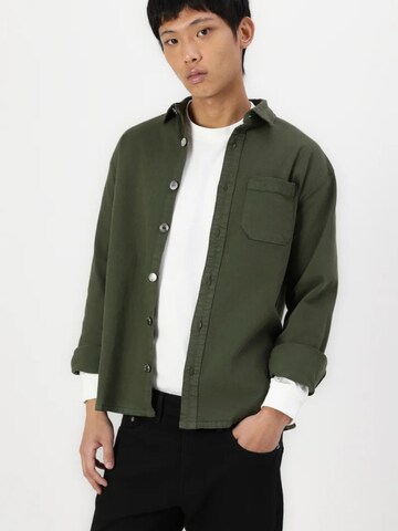 Denim Project Regular Fit Hemd 'Stitch' in Grün