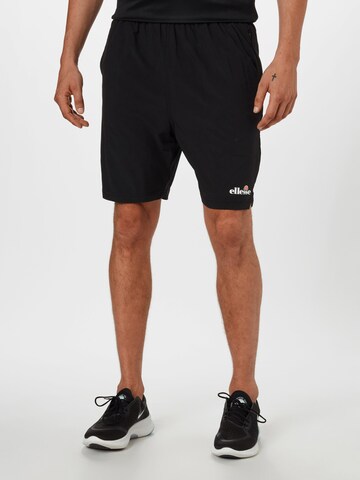 ELLESSE Regular Workout Pants 'Vivaldi' in Black: front