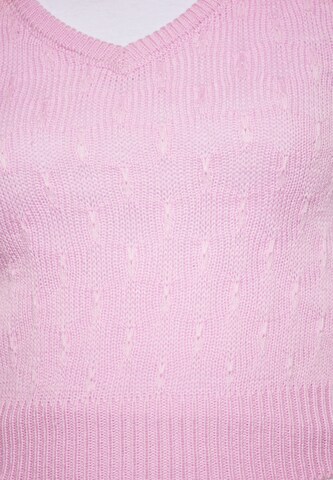 swirly Gebreide bodywarmer in Roze