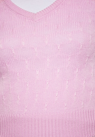 swirly Strickweste in Pink