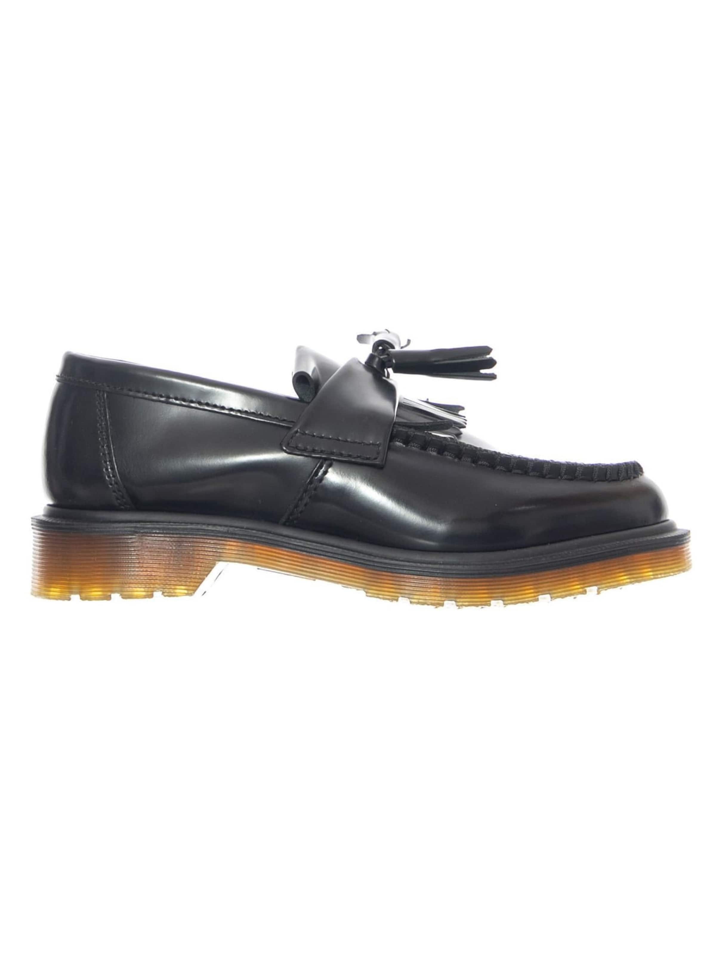 Mocassino 'Adrian Polished Smooth Black' di Dr. Martens in nero: frontale