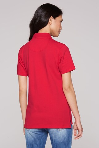 Soccx Pikee-Poloshirt mit Wording Print in Rot