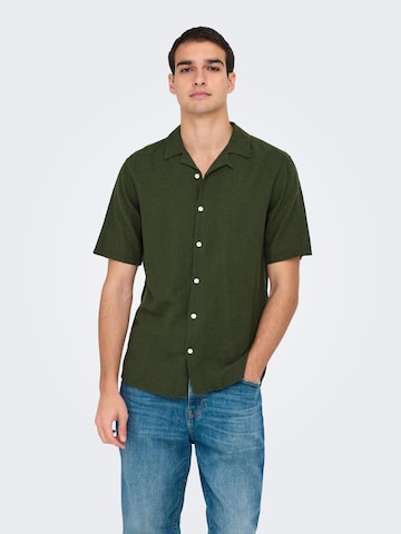 Only & Sons Regular fit Overhemd 'CAIDEN' in Groen: voorkant